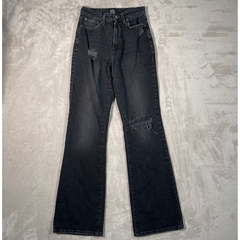 BDG Women's Jeans Stretch High Rise Flare Distressed Denim Casual‎ 26 Gray